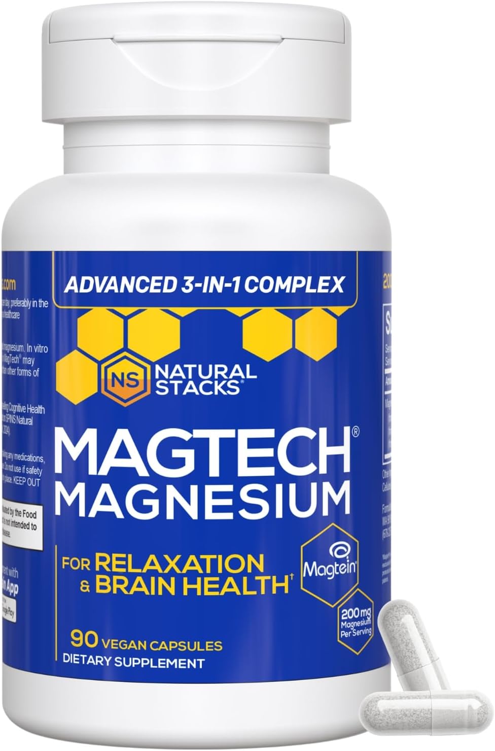 Magtech Magnesium Capsules + Hydration Powder Bundle - 3 Forms of Magnesium - Featuring Magtein L-Threonate - Brain Health & Hydration Support* - 44 Total Servings