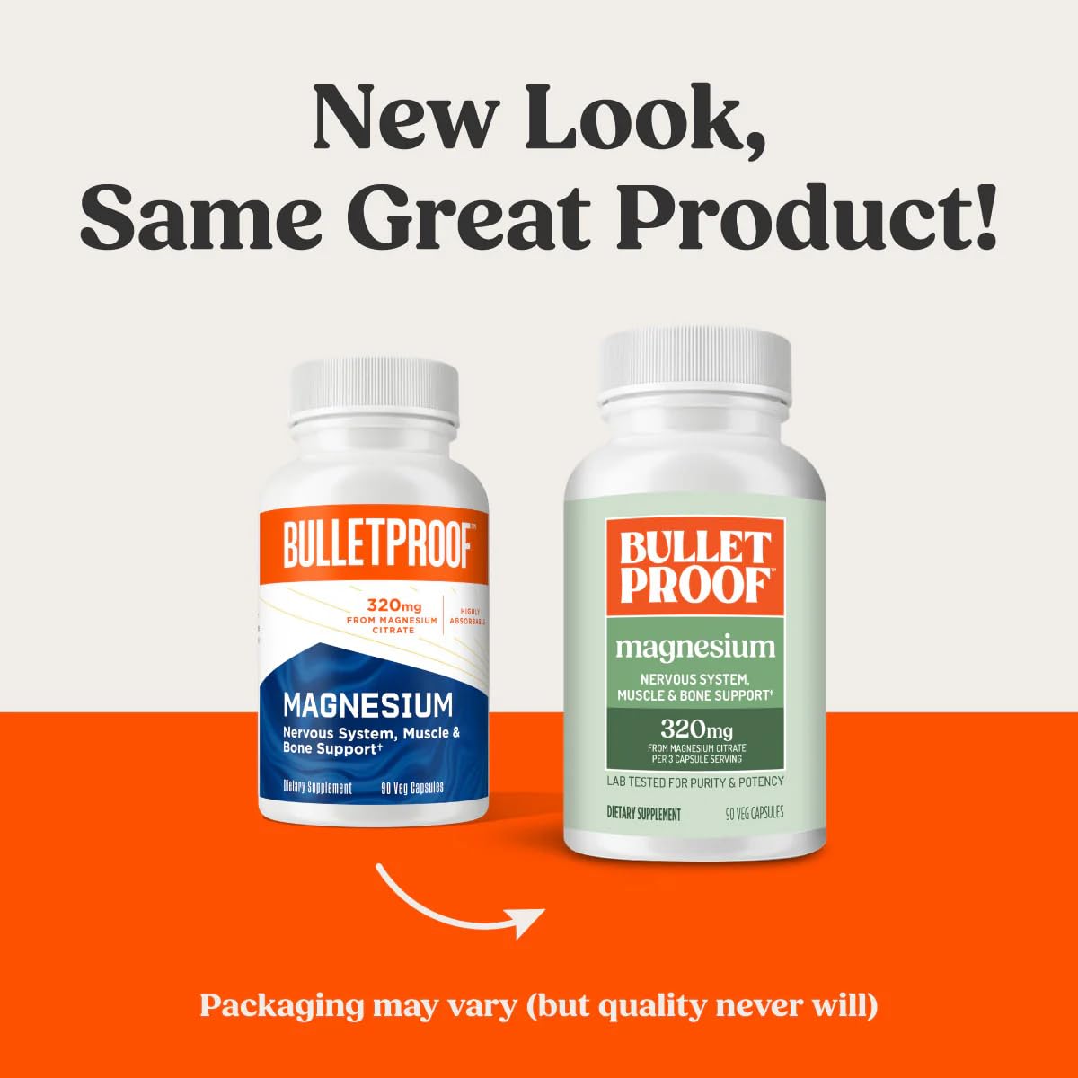 Bulletproof Magnesium Capsules, 90 Count, Supplement for Nervous System, Muscle and Bone Support