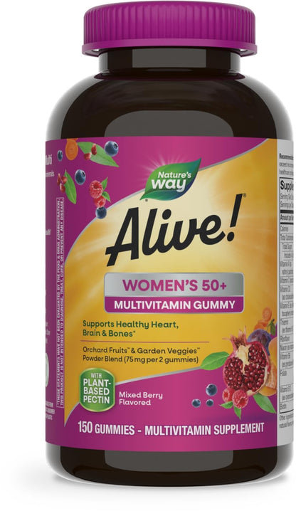 Nature's Way Alive! Women’s 50+ Daily Gummy Multivitamins, Supports Healthy Heart