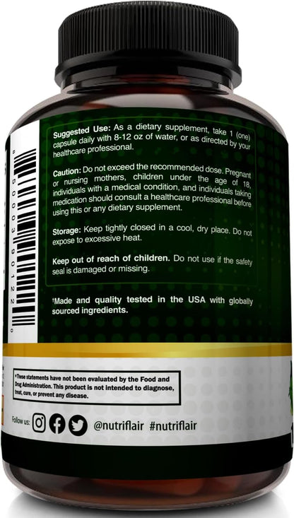 NutriFlair DIM 400mg with BioPerine, 120 Capsules - High Potency Diindolylmethane Supplement - for Men & Women - Vegan, Non-GMO - 4 Month Supply