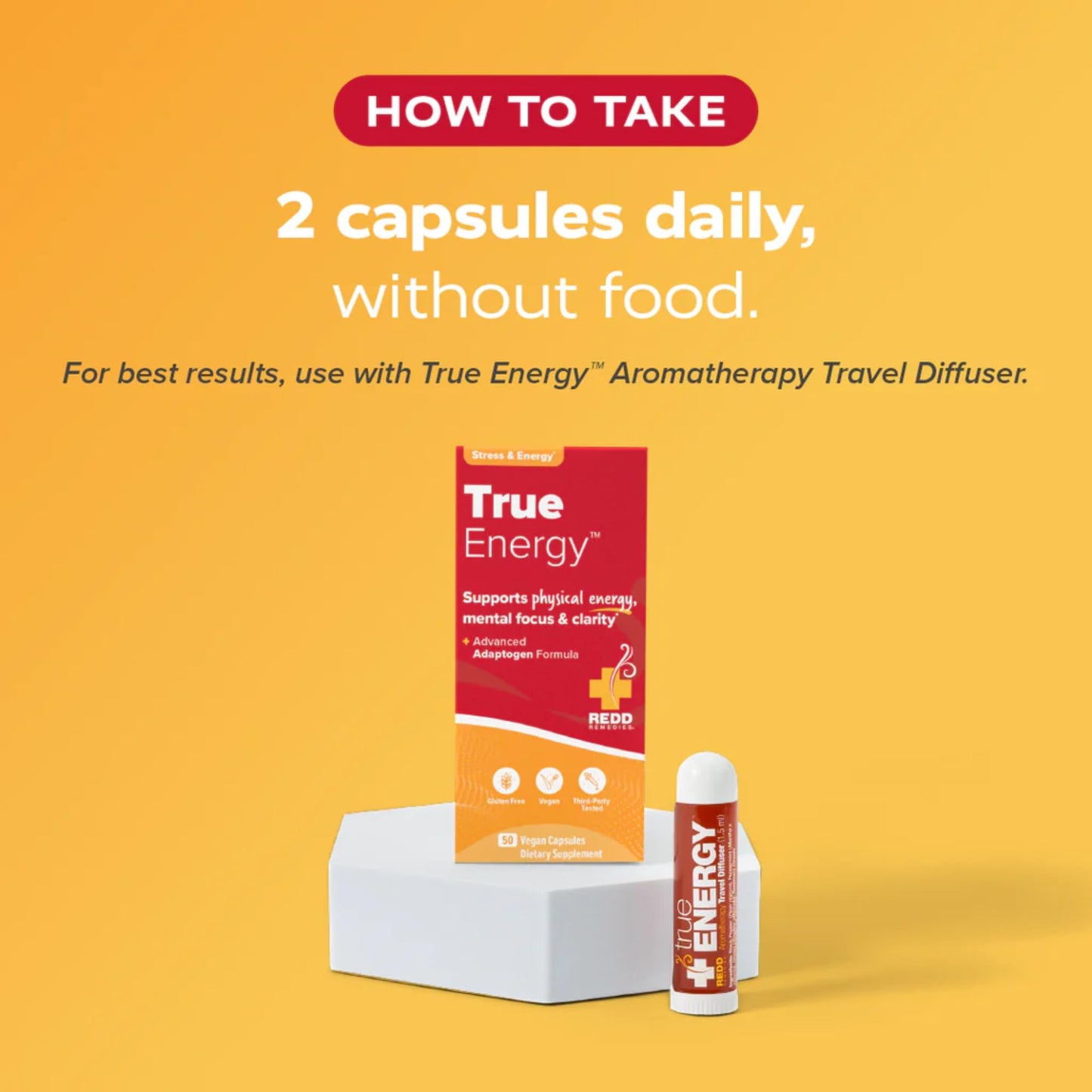 Redd Remedies, True Energy, Supports Energy Production and Stamina, 50 Vegan Capsules