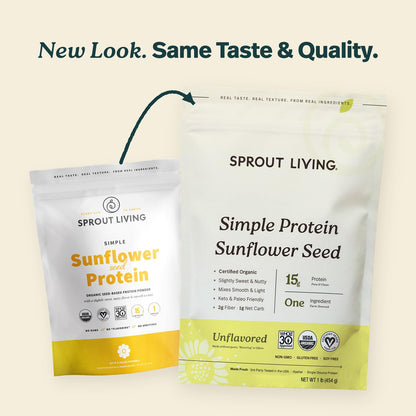 Sprout Living Organic Pumpkin Seed Protein Powder, Unflavored, 20 Grams of Plant Based Protein Powder Without Artificial Sweeteners, Non Dairy, Non-GMO, Vegan, Gluten Free (1 Pound, 14 Servings)