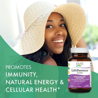 PURE ESSENCE LABS LifeEssence Women's Formula - World's Most Energetic Multiple - The Master Multiple - 120 Tablets