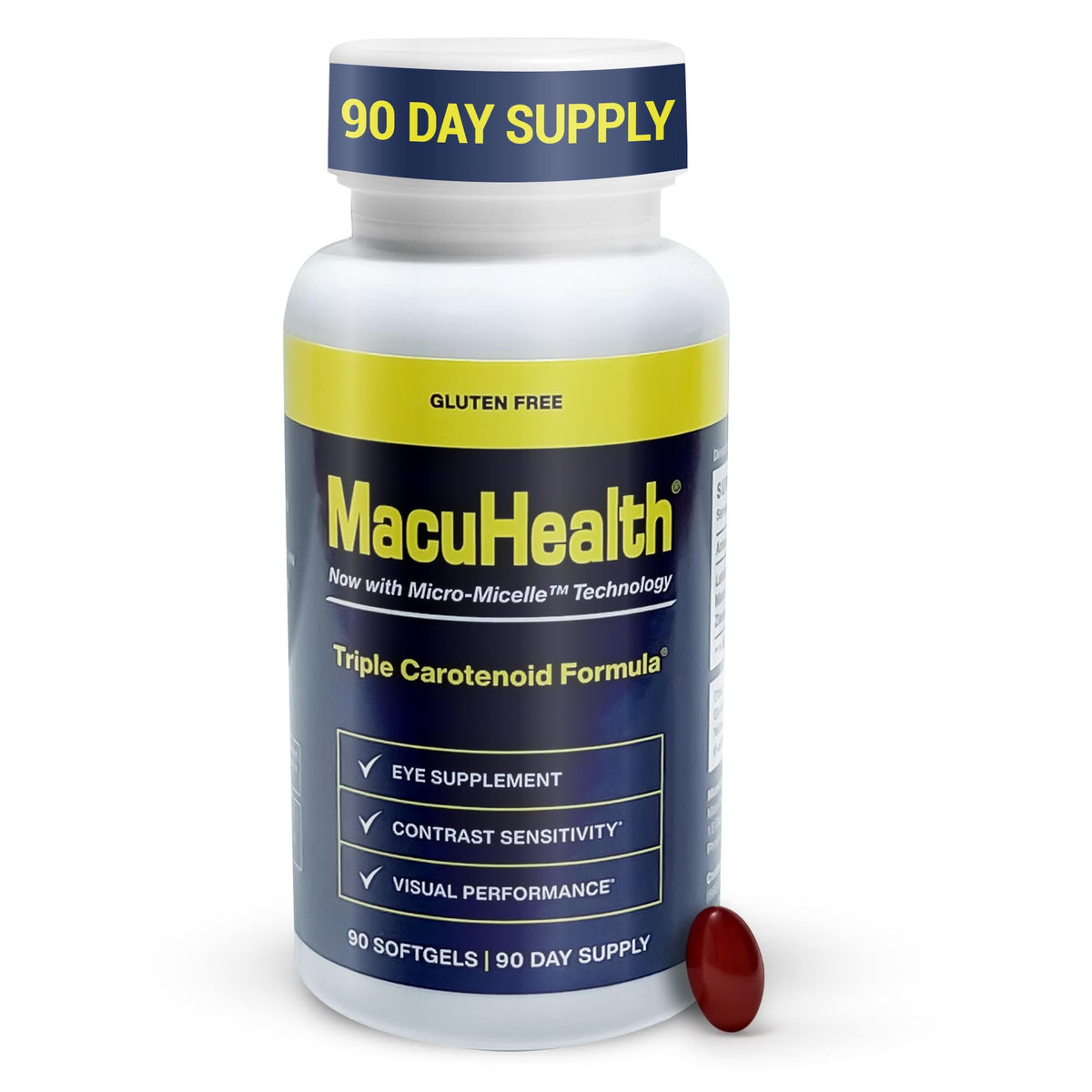 Macuhealth Triple Carotenoid Formula - Eye Vitamins for Adults - 90 Softg
