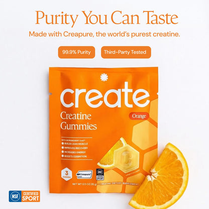 Create Creatine Gummies – Single-Serve Packs – 30ct – Variety Pack | NSF Certified for Sport – Made with Creatine Monohydrate, Vegan & Gluten-Free, Anti-Melting Formula, 3 Gummies per Pack