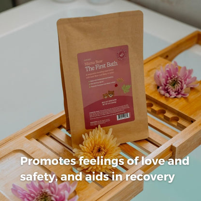SPRIGS Mama Bear The First Bath, 8 Oz | Natural Herbal Postpartum Recovery Soak | Reusable Bathtub Bag with Sea Salt & Soothing Herbs like Uva Ursi & Goldenseal | For Postnatal Bathing & Perineal Care