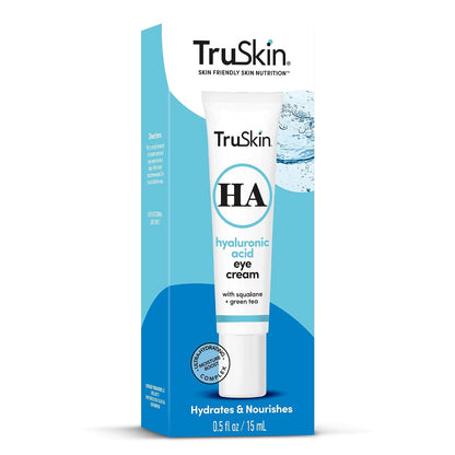 TruSkin Hydrating Eye Cream for Dark Circles & Puffiness, 0.5 fl oz | With Hyaluronic Acid, Squalane and Green Tea to hydrate, brighten and visibly smooth the under eye area