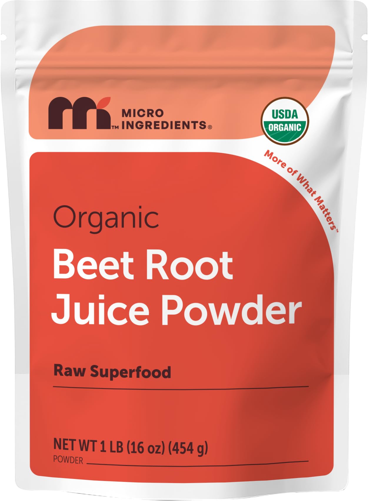 Micro Ingredients Organic Beet Root Juice Powder, 1 Pound | Water Soluble, Raw Beet Supplement | Powder Drink Mix for Smoothies & Recipes | Non-GMO, Vegan Friendly, Plant Based