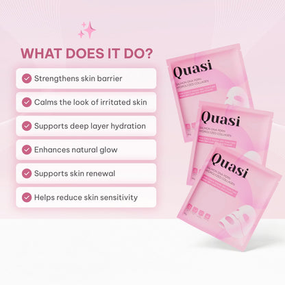Quasi Salmon PDRN Collagen Mask – Korean Skin care Gel Face Mask for Hydration, Firming & Smoothing Skincare, Collagen Boost & Pore Care – 4 Masks, Non-Irritating, Natural Ingredients