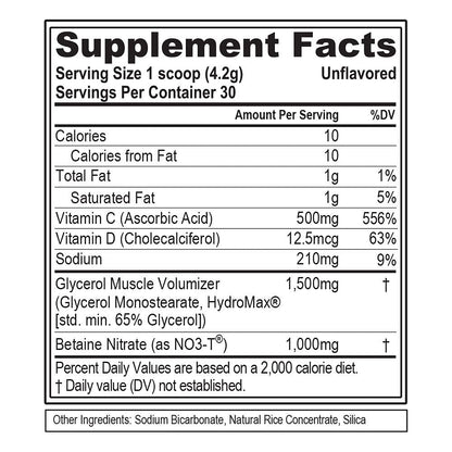 EVL PumpMode Nitric Oxide Supplement - Nitric Oxide Booster Pump Pre Workout Powder with Glycerol and Betaine for Muscle Recovery Growth and Endurance - Stim Free Pre Workout Drink (Unflavored)