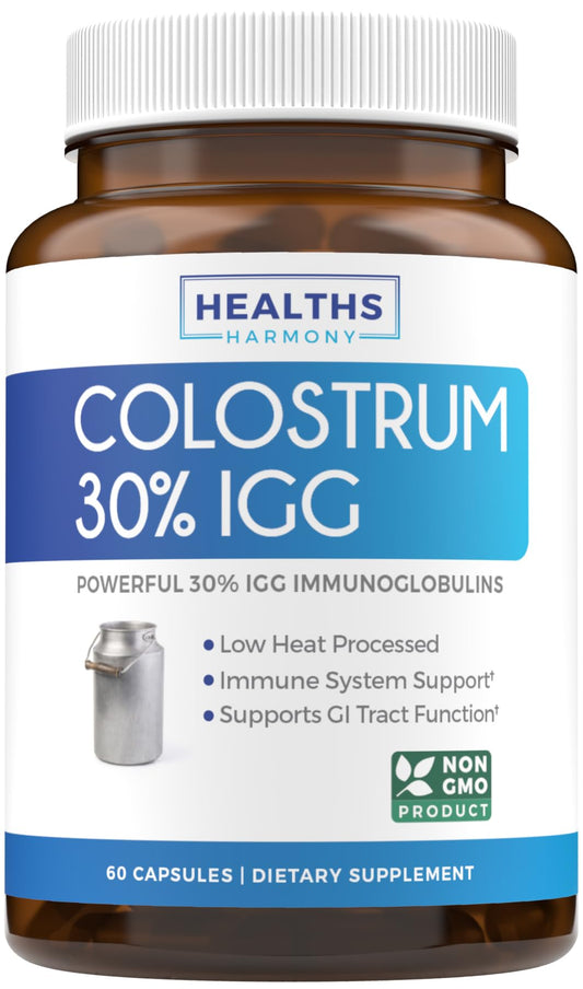 Bovine Colostrum for Women - Colostrum Supplement with 1,000mg per Serving and 30% IgG Immunoglobulins from First Milking - Low Heat Processed for Maximum Potency Non-GMO & Made in the US (2 Month)