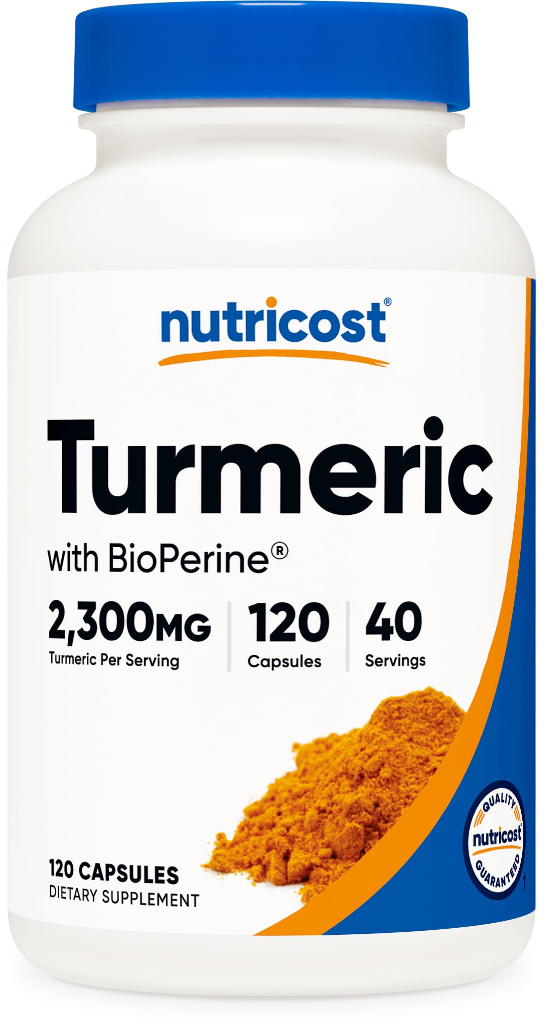 Nutricost Turmeric Curcumin with BioPerine and 95% Curcuminoids, 2300mg, 120 Capsules, Veggie Capsules, 767mg Per Cap, 40 Servings, Gluten Free, Non-GMO
