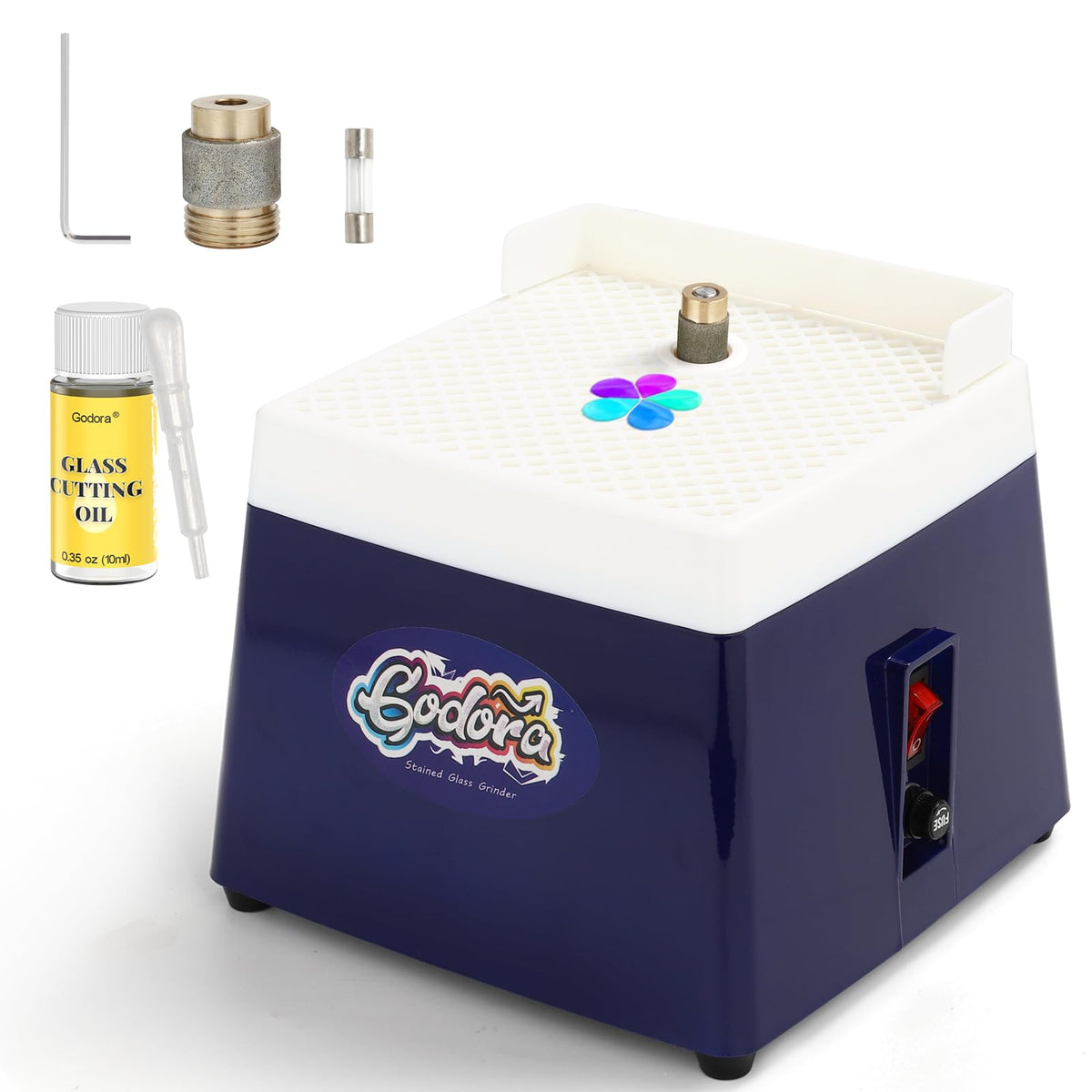 Stained Glass Grinder, Mini Glass Grinder Machine with 5/8" & 1" Grinder Bits