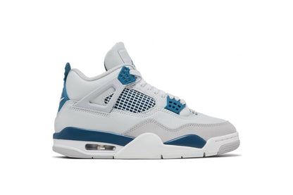 Nike Mens Air Jordan 4 Retro Basketball Shoe, OFF WHITE/MILITARY BLUE-NEUTRAL GREY, 8 UK (9 US)