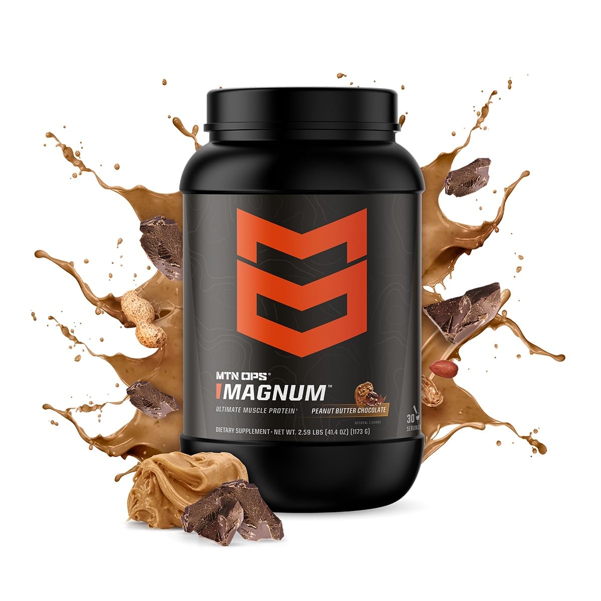 MTN OPS Magnum Protein Powder 23g Protein per Serving Whey Protein Blend with BCAAs Low Sugar Gluten Free 30 Servings Chocolate