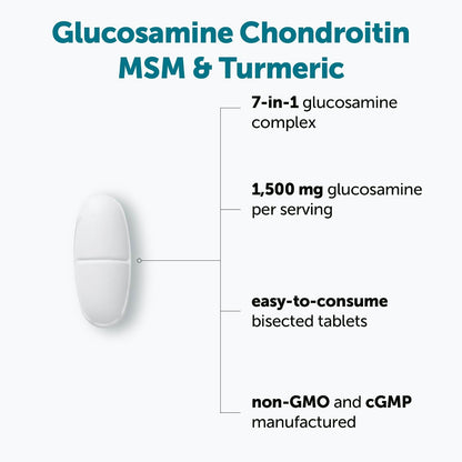 Micro Ingredients Glucosamine Chondroitin MSM and Turmeric Supplement, 300 Bisected Tablets | Joint Supplements for Men & Women* | 7-in-1 with Boswellia, Hyaluronic Acid, & Collagen Complex