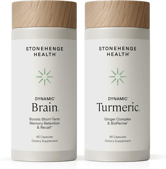 Stonehenge Health Dynamic Brain + Dynamic Turmeric Bundle Supports: Memory Acquisition, Retention, & Recall