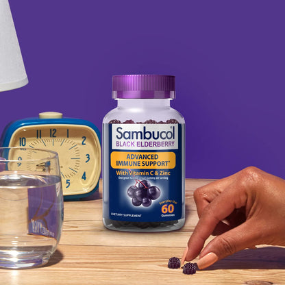 Sambucol Black Elderberry Gummies with Vitamin C & Zinc - Sambucus Elderberry