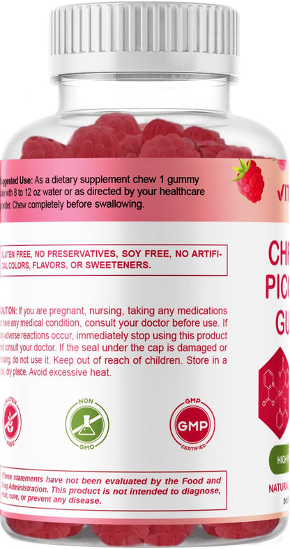 Vitamatic Chromium Picolinate 1000 mcg - 90 Gummies - High Potency Chromium