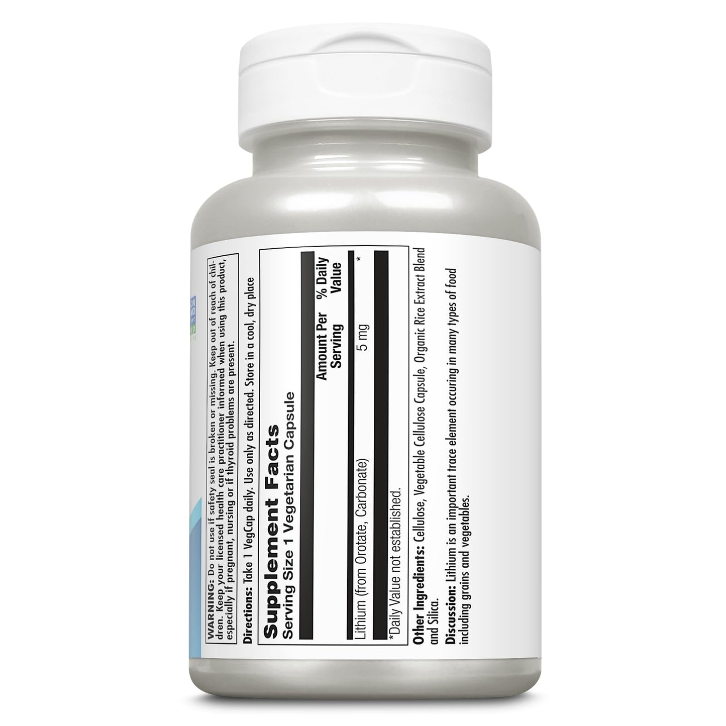 KAL Lithium Orotate 5mg, Low Dose Lithium Supplement for General Wellness Mood Support, Highly Bioavailable, Vegan, 60-Day Guarantee, 180 Servings, 180 VegCaps