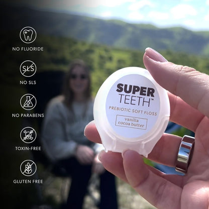 SuperTeeth Expanding Soft Dental Floss with Hydroxyapatite - Vanilla