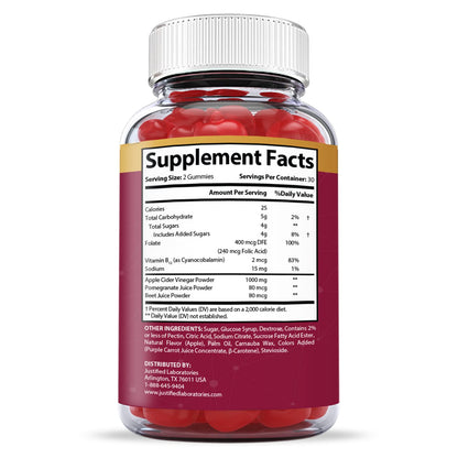 Justified Laboratories Great Results Keto ACV Gummies 1000MG with Pomegranate Juice