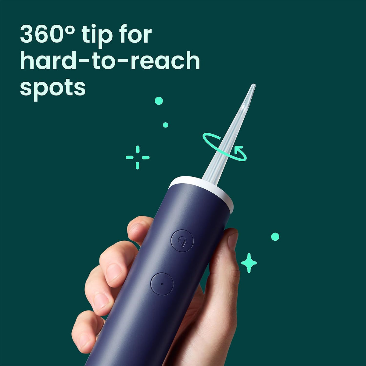 quip Water Flosser with Replacement Tip Cordless Dental Pick, Midnight Blue