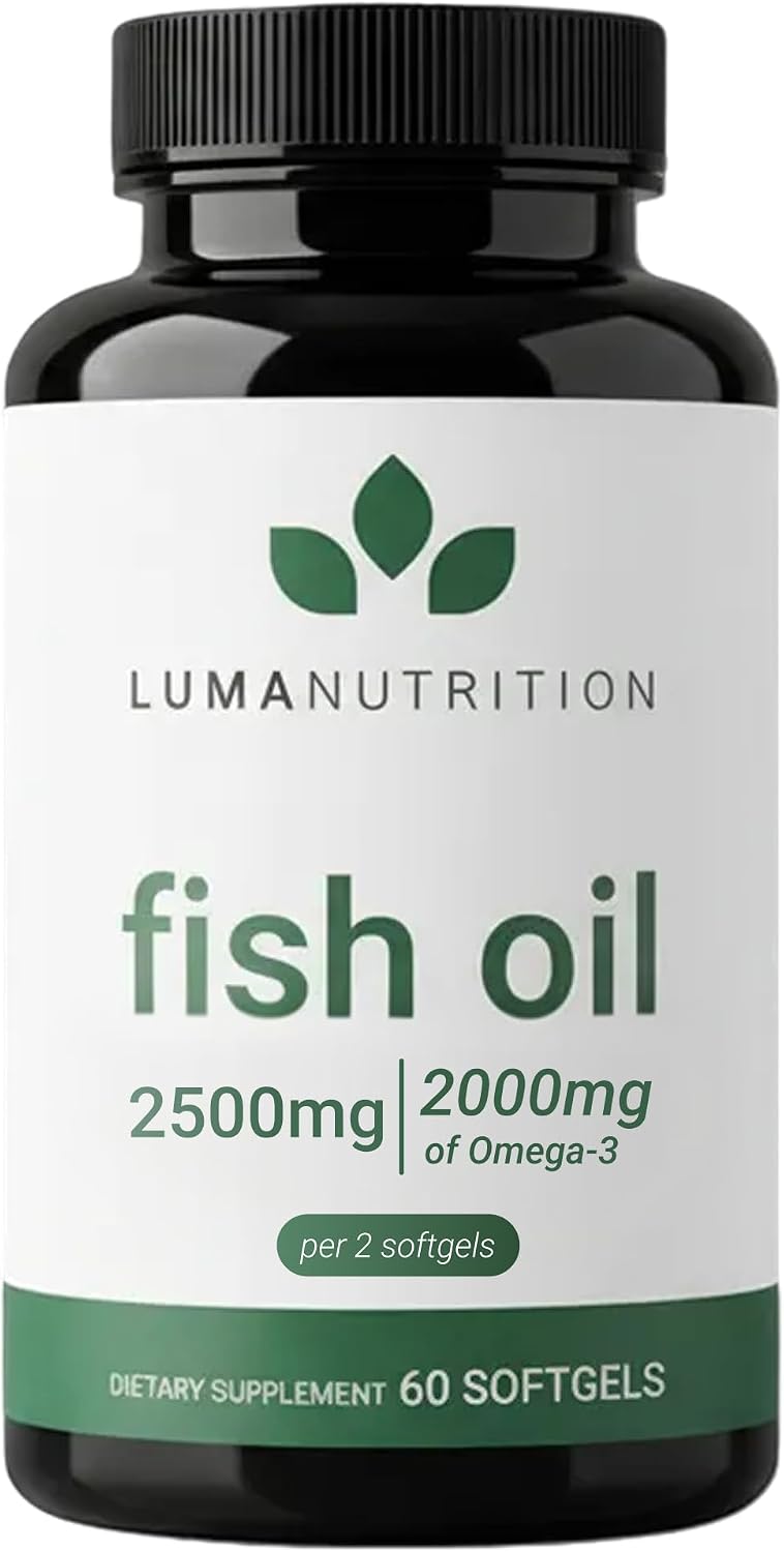 Luma Nutrition Omega 3 Fish Oil Supplement 2500mg - 60 Softgels