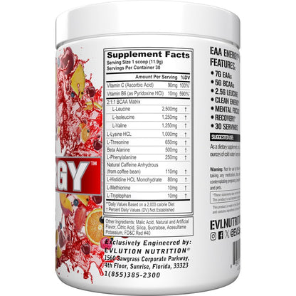 EAAs Amino Acids Powder - Energizing EAA Essential Amino Acids Pre & Post Workout Powder for Muscle Building Energy and Recovery Support with 7g per Serving Plus 5g BCAAs (Watermelon, 30 Servings)