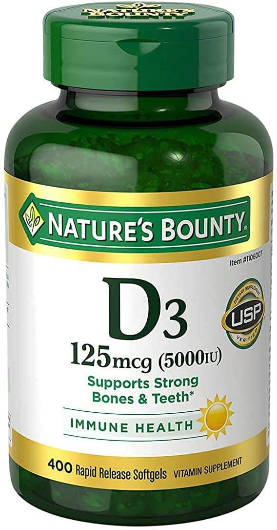 Nature's Bounty Immune Health Vitamin D3 5000 iu, Rapid Release 400 Softgels