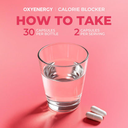 OxyEnergy Calorie Blocker 6-in-1 Natural Weight Loss Supplement for Women | Boosts Metabolism, Suppresses Fat Synthesis & Appetite ，Daily Supplement with Garcinia Cambogia, Bergamot, 30 Capsules