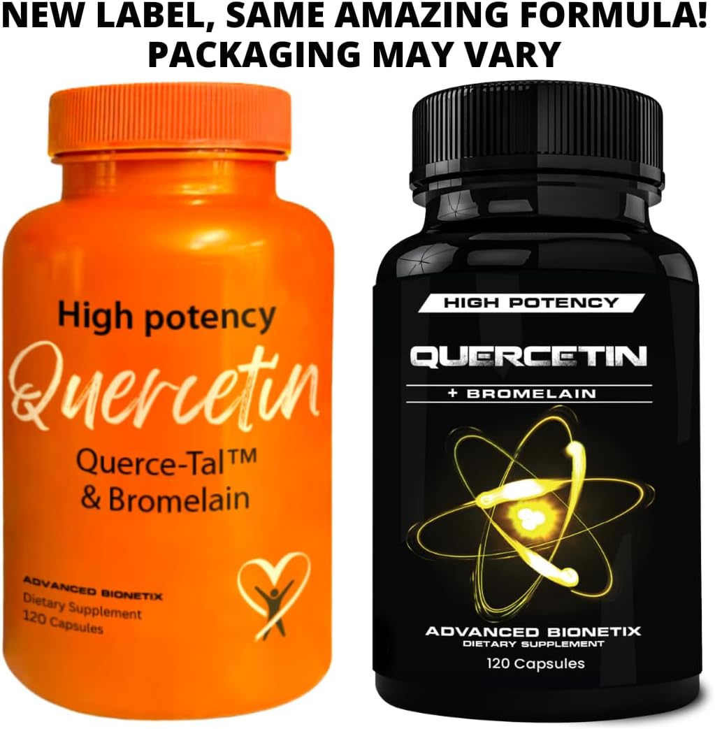 Advanced Bionetix Querce-Tal™ Quercetin + Bromelain 120 Veg Capsules | High Potency Enhanced Absorption Bioavailability. Supports Anti-Oxidant, Flare up Events, Heart Immune Health, Packaging May Vary