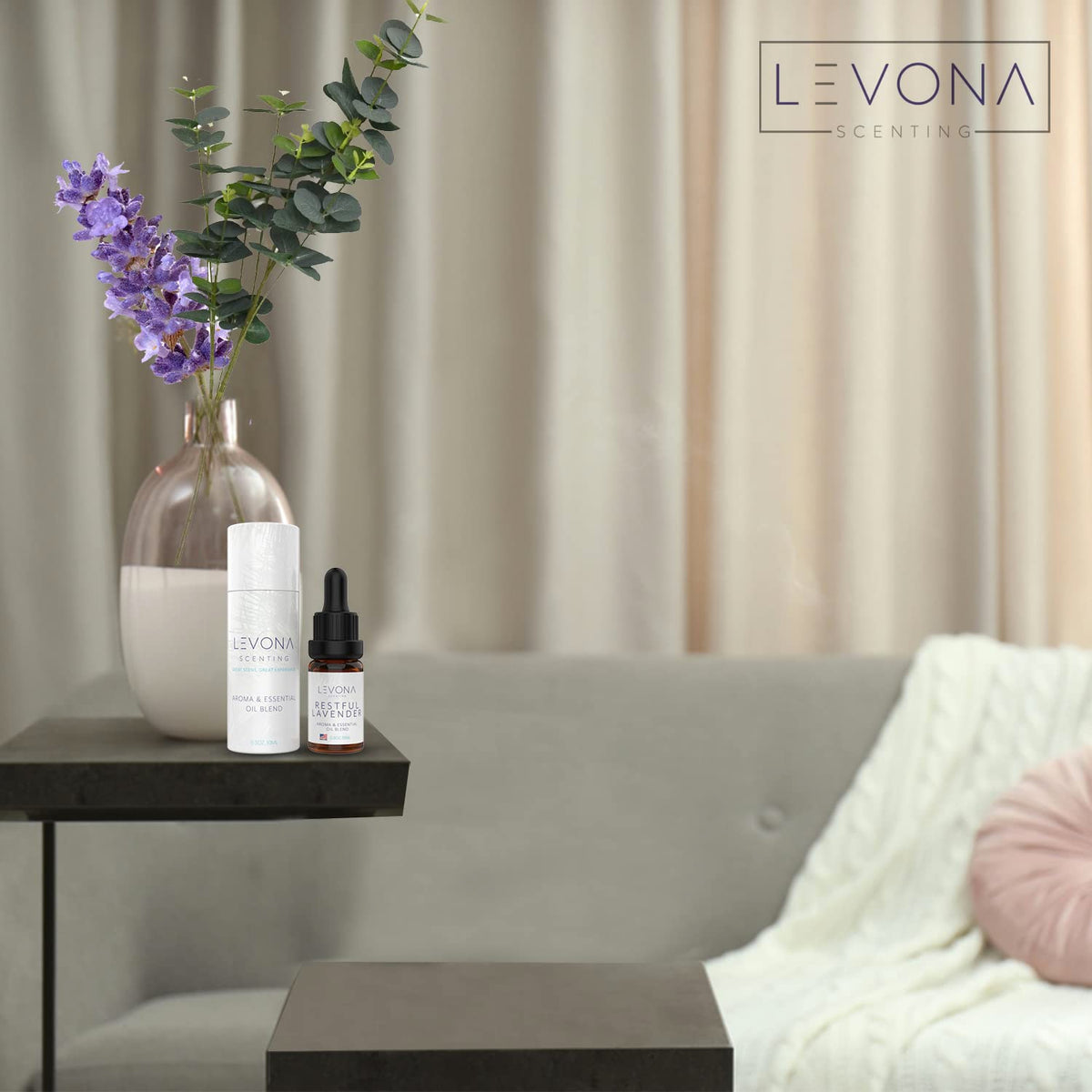 Levona Scents Pure Essential Oils for Diffusers for Home Luxury Scents - Restful Lavender Essential Oil