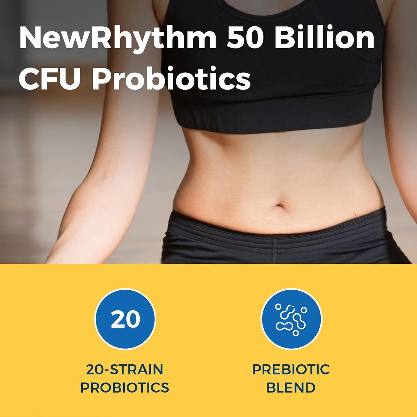 NewRhythm Probiotics 50 Billion CFU 20 Strains, 120 Veggie Capsules and Probiotics for Women & Men 25 Billion CFU, w/Organic Beet Root 2000 mg