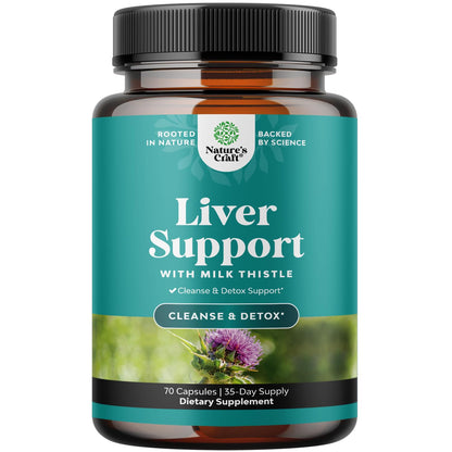 Liver Cleanse Detox & Repair - Milk Thistle Supplement for Digestion & Immunity Support - Ginger Root, Choline & Dandelion Root - Herbal Liver Support with Silymarin, Beetroot & Artichoke - 70 Count