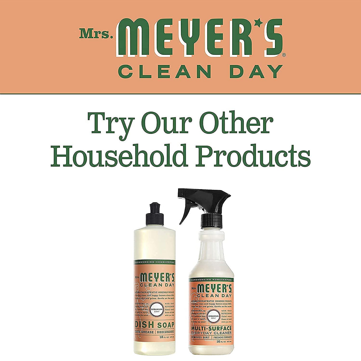 Mrs. Meyer's Hand Soap Refill, Made with Essential Oils, Biodegradable Formula, Geranium