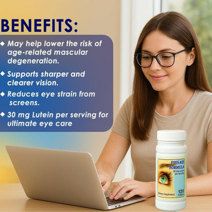 Nu-Health Eyes Aid Formula Lutein 30mg Eye Vitamins Zinc, 120 Softgels