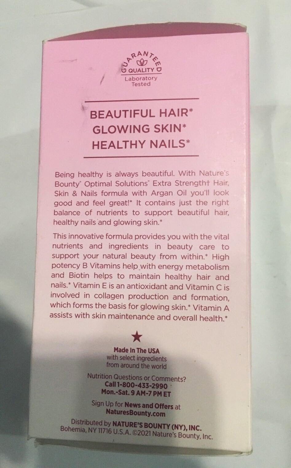 Nature's Bounty Hair Skin and Nails 5000 mcg of Biotin - 250 Coated Tablets Extra Strength