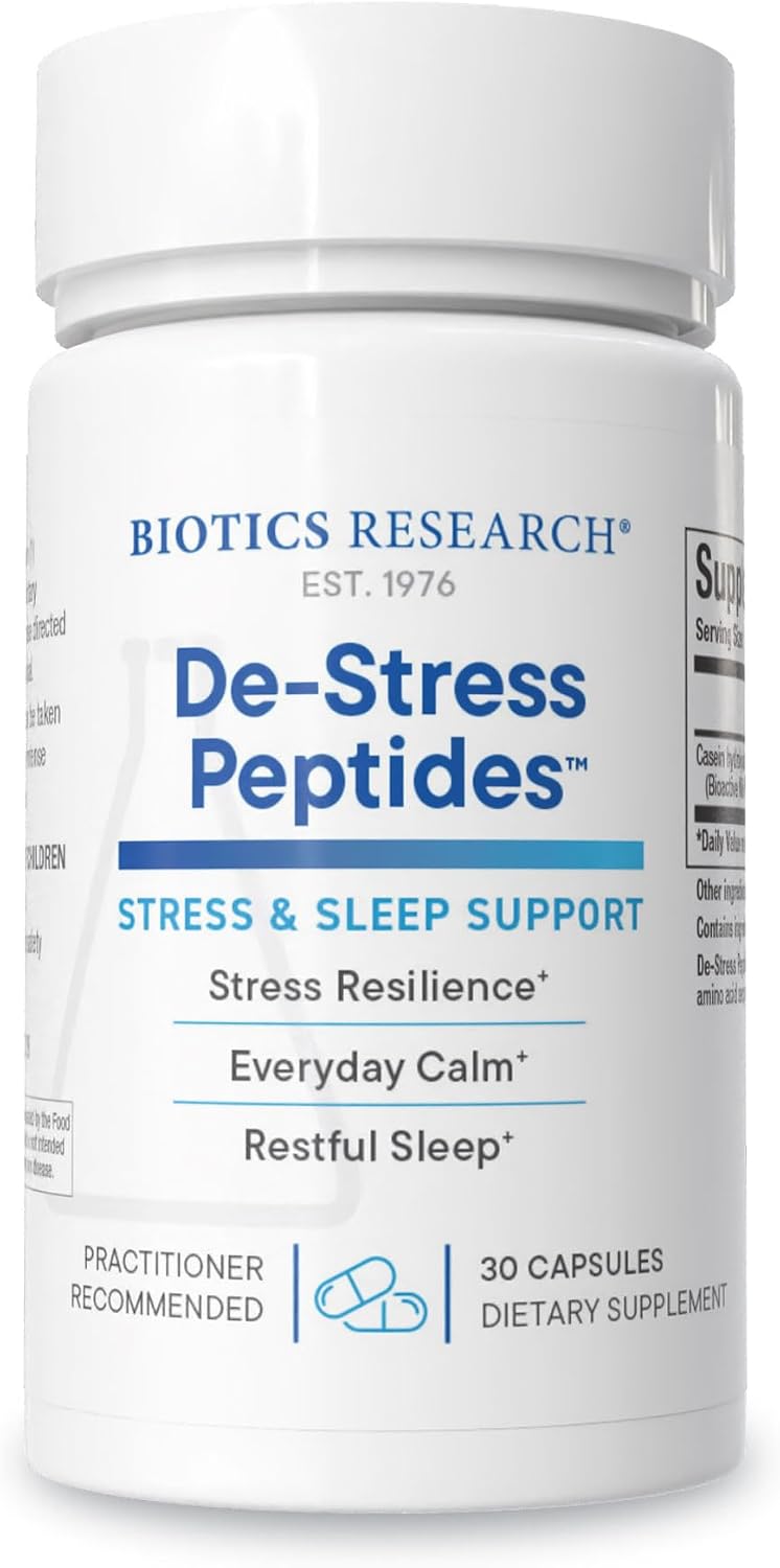 BIOTICS RESEARCH De-Stress Patented Nutrient Designed to Support Calmness, Healthy Sleep Habits, All-Natural Supports Mental Wellness & Calm. 30 Capsules