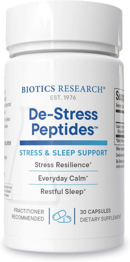 BIOTICS RESEARCH De-Stress Patented Nutrient Designed to Support Calmness, Healthy Sleep Habits, All-Natural Supports Mental Wellness & Calm. 30 Capsules