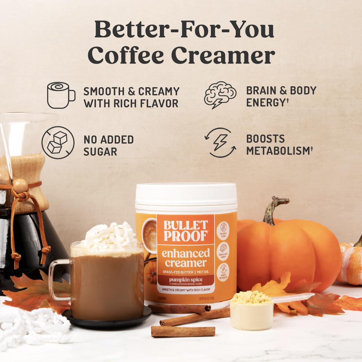 Bulletproof Original Creamer, 14.8 Ounces, Keto Coffee Creamer with MCT Oil and Grass-Fed Butter, Supports Brain Function