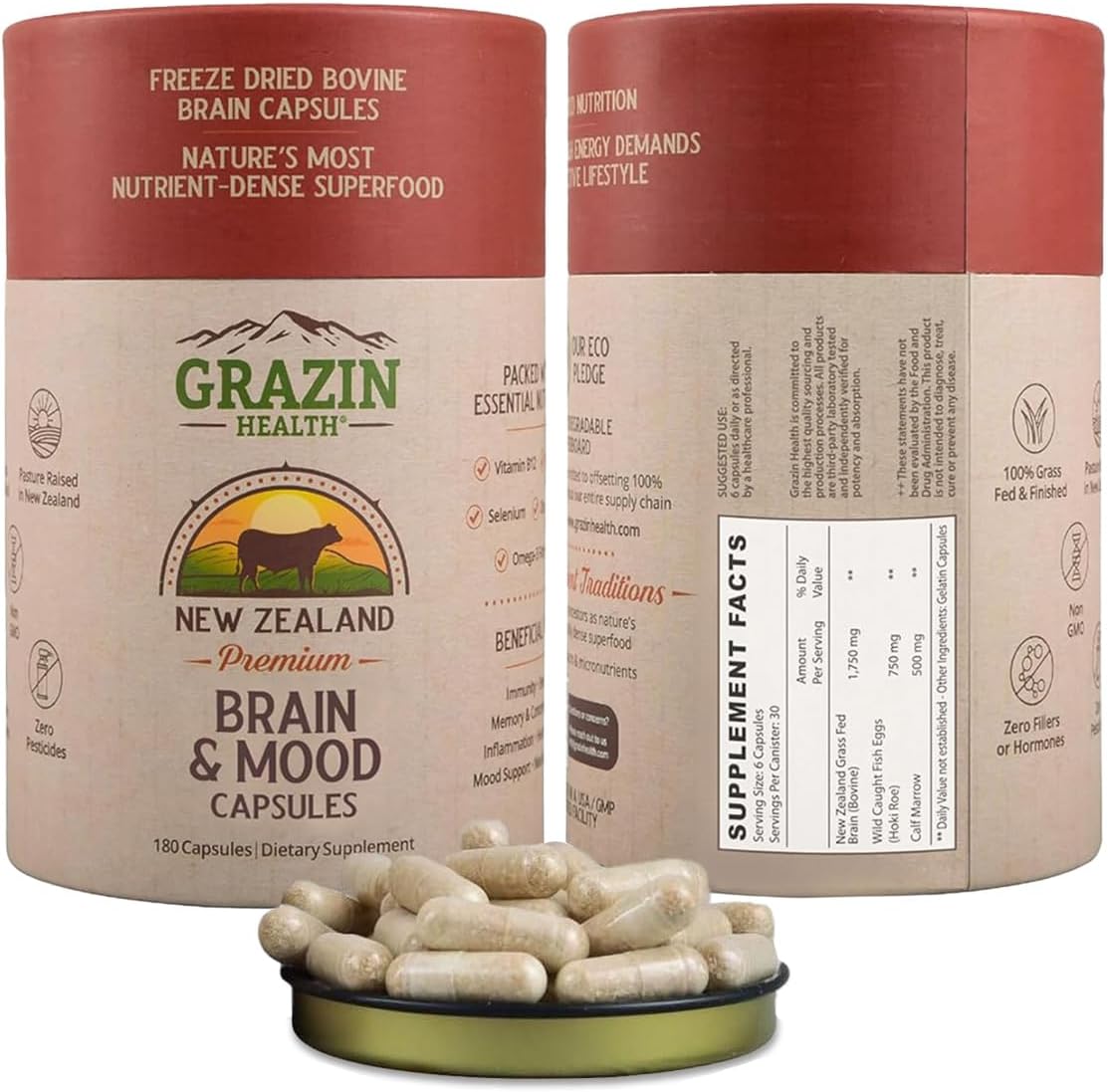Brain Mood & Focus Bundle | Brain + Fish Eggs + Colostrum | Whole-Food, Grass-Fed, New Zealand Sourced Omega-3 & DHA Rich Supplements for Clean Daily Nutrition
