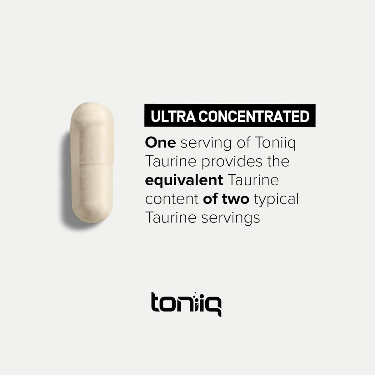 Toniiq 2000mg Taurine Supplement - High Purity Taurine Powder Capsules, 98%+ Pure