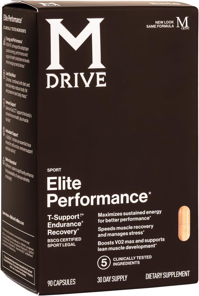 Mdrive Elite Multi - Natural Energy, Strength, Stress Relief, Lean Muscle, Immune Health Support from Zinc, Selenium, Manganese & Vitamin D, Enzymes for Digestive Support