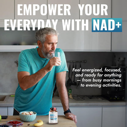 Benevolent NAD+ Supplement 1050mg, Max Absorption 3in1 NAD Supplements for Women & Men with Nicotinamide Riboside, Trans-Resveratrol & TMG, NAD Plus for Cellular Energy, Brain Support & Aging, 90 Caps