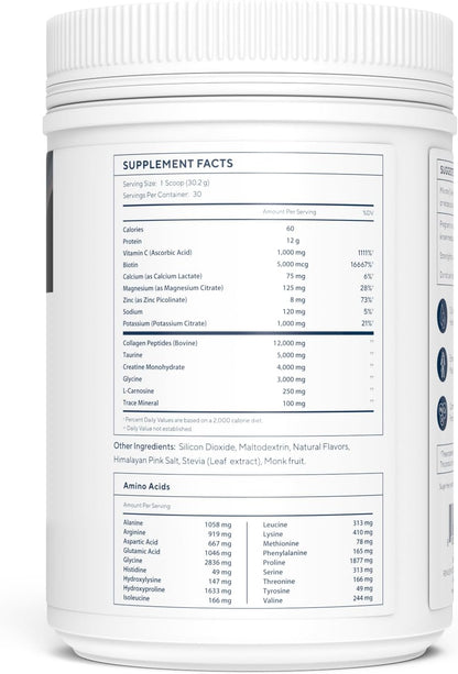 Renue By Science Skin & Body Essentials | Collagen Peptides Electrolytes Creatine & BCAA Powder | Collagen (12g) Creatine Monohydrate (4g) per Serving with Taurine & Glycine | Made in USA - Chocolate