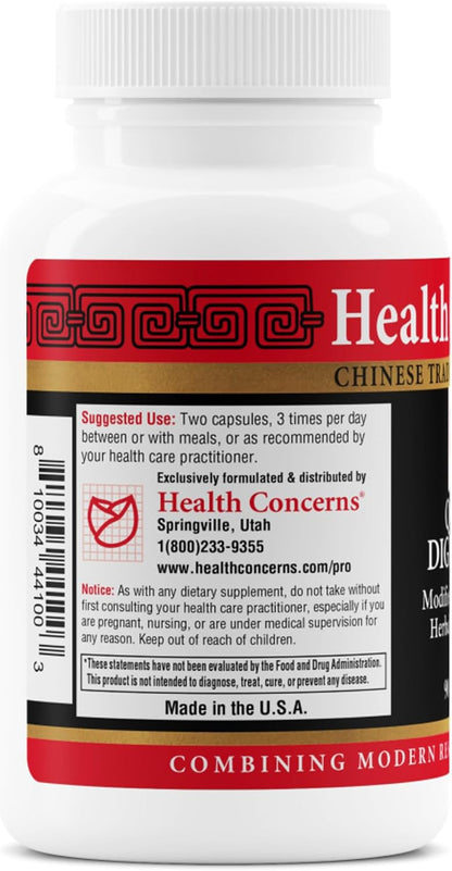 Health Concerns Quiet Digestion – Digestive Support for Upset Stomach, Gas, Bloating, & Indigestion – Herbal Chinese Formula – Supplement with Poria, Barley, & Mangolia Bark - 90 Capsules