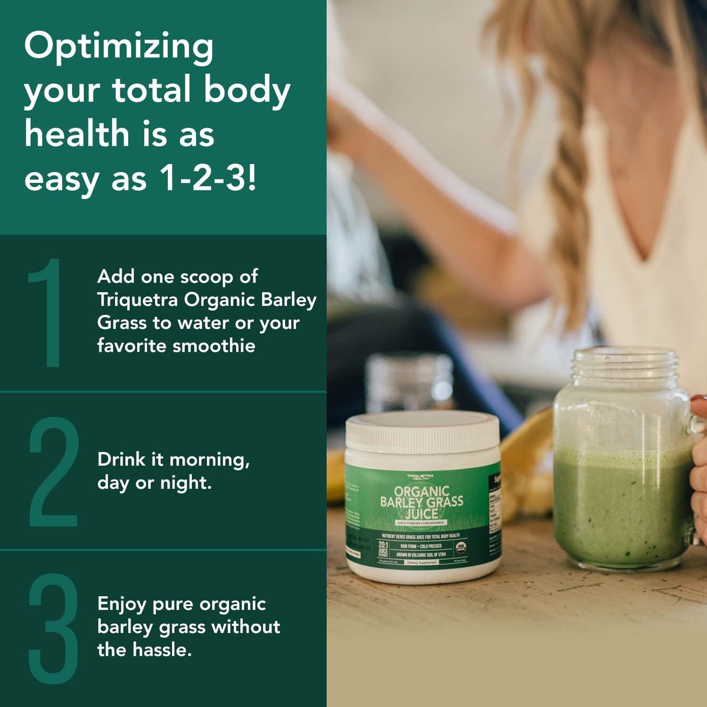 Organic Wheatgrass Juice Powder - Organic, Grown in Volcanic Soil of Utah - Raw BioActive Form, Cold-Pressed Then CO2 Dried, 20:1 Concentrate Juice Extract - Unflavored (5.3 oz – 60 Servings)