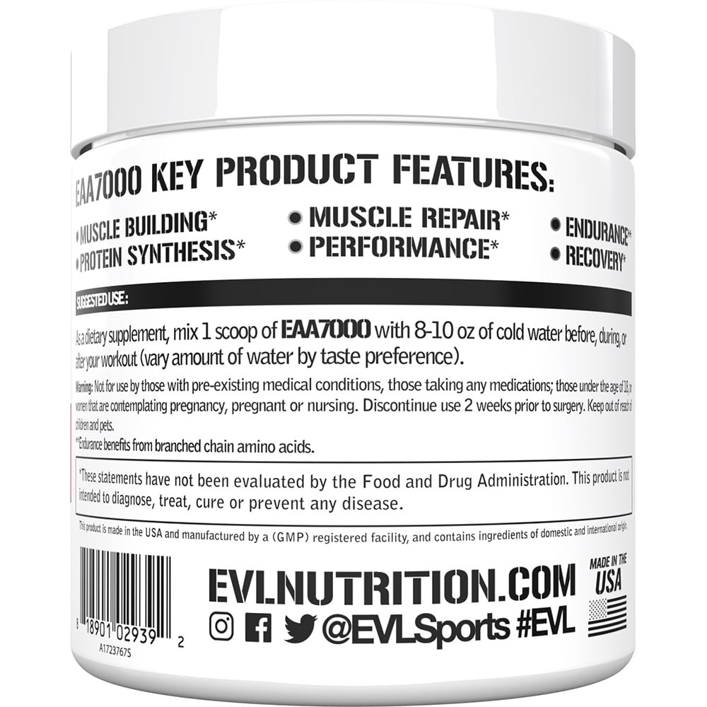 EAAs Amino Acids Powder - EAA Essential Amino Acids Pre & Post Workout Powder for Muscle Building Endurance and Recovery Support with 7g per Serving Plus 5g BCAAs (Pink Lemonade, 30 Servings)