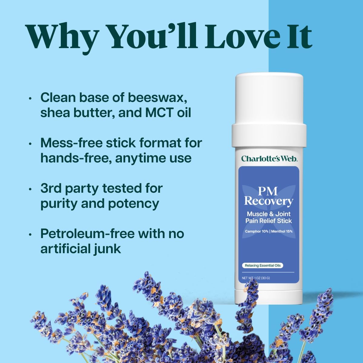 Charlotte's Web Evening Recovery Muscle & Joint Relief Stick 1oz